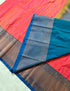 Kanchi Vegan Silk Saree With Contrast Blouse and Rich Jari Pallu