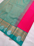 Kanchi Vegan Silk Saree with Contrast Blouse and Rich Jari Pallu