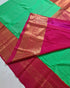 Kanchi Vegan Silk Saree With Contrast Blouse and Rich Jari Pallu