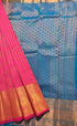 Kanchi Vegan Silk Saree With Contrast Blouse and Rich Jari Pallu