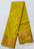 Kanchi Vegan Silk Saree With Contrast Blouse and Rich Jari Pallu