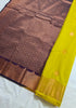 Kanchi Vegan Silk Saree With Contrast Blouse and Rich Jari Pallu
