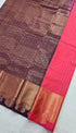 Kanchi Vegan Silk Saree With Contrast Blouse and Rich Jari Pallu