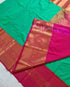 Kanchi Vegan Silk Saree With Contrast Blouse and Rich Jari Pallu