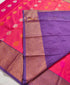 Kanchi Vegan Silk Saree With Contrast Blouse and Rich Jari Pallu