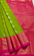 Kanchi Vegan Silk Saree With Contrast Blouse and Rich Jari Pallu