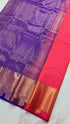 Kanchi Vegan Silk Saree With Contrast Blouse and Rich Jari Pallu