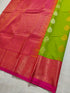 Kanchi Vegan Silk Saree With Contrast Blouse and Rich Jari Pallu