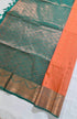 Kanchi Vegan Silk Saree With Contrast Blouse and Rich Jari Pallu