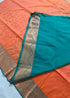 Kanchi Vegan Silk Saree With Contrast Blouse and Rich Jari Pallu