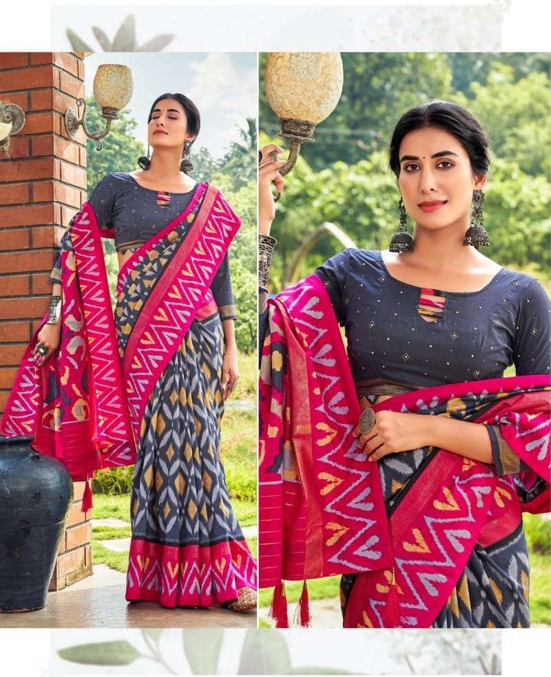Shubh Shree Presents Sravanam Velvet Tusser Silk Sarees collection