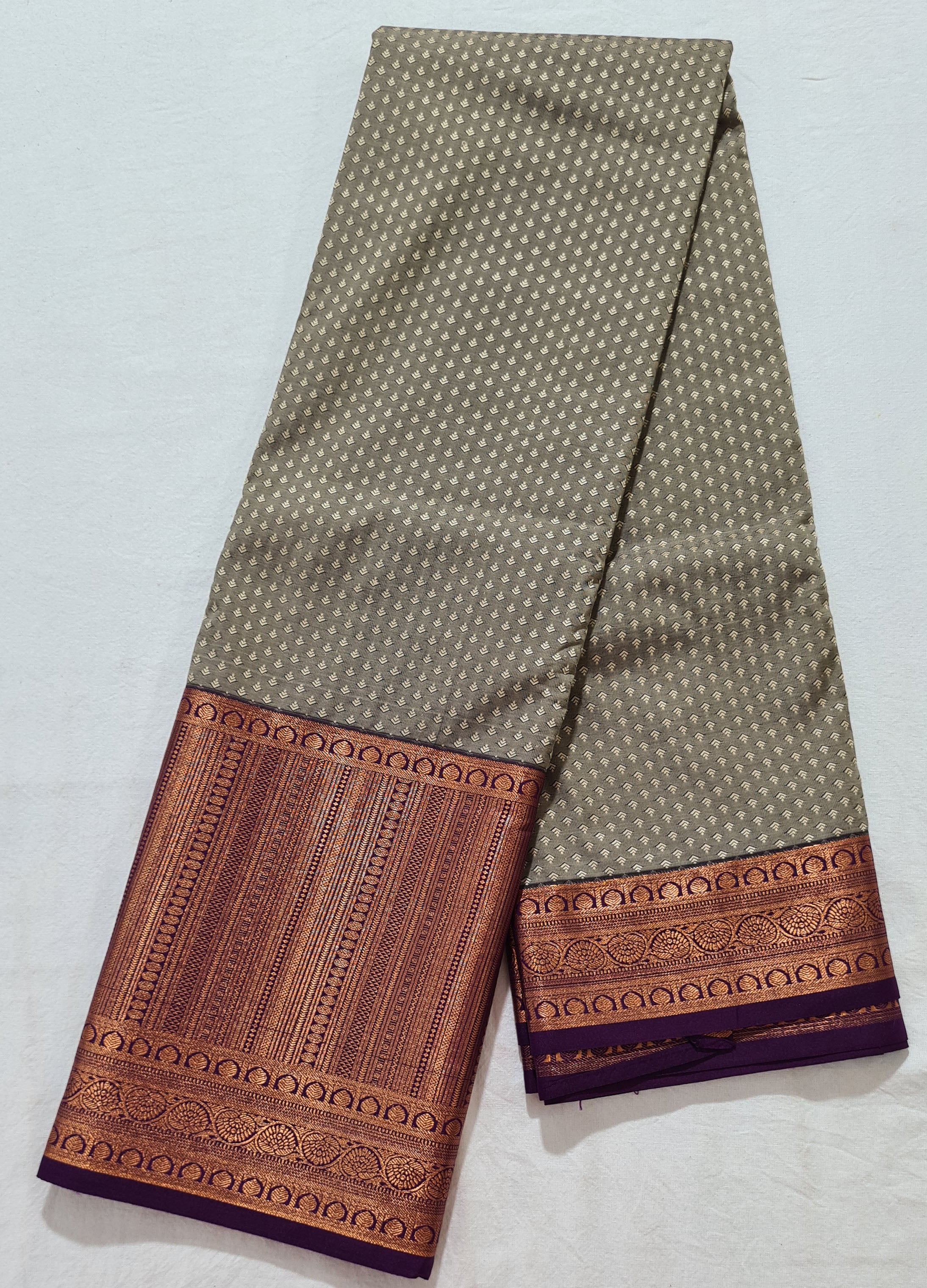 Kanchi Vegan Silk Saree With Contrast Blouse and Rich Jari Pallu