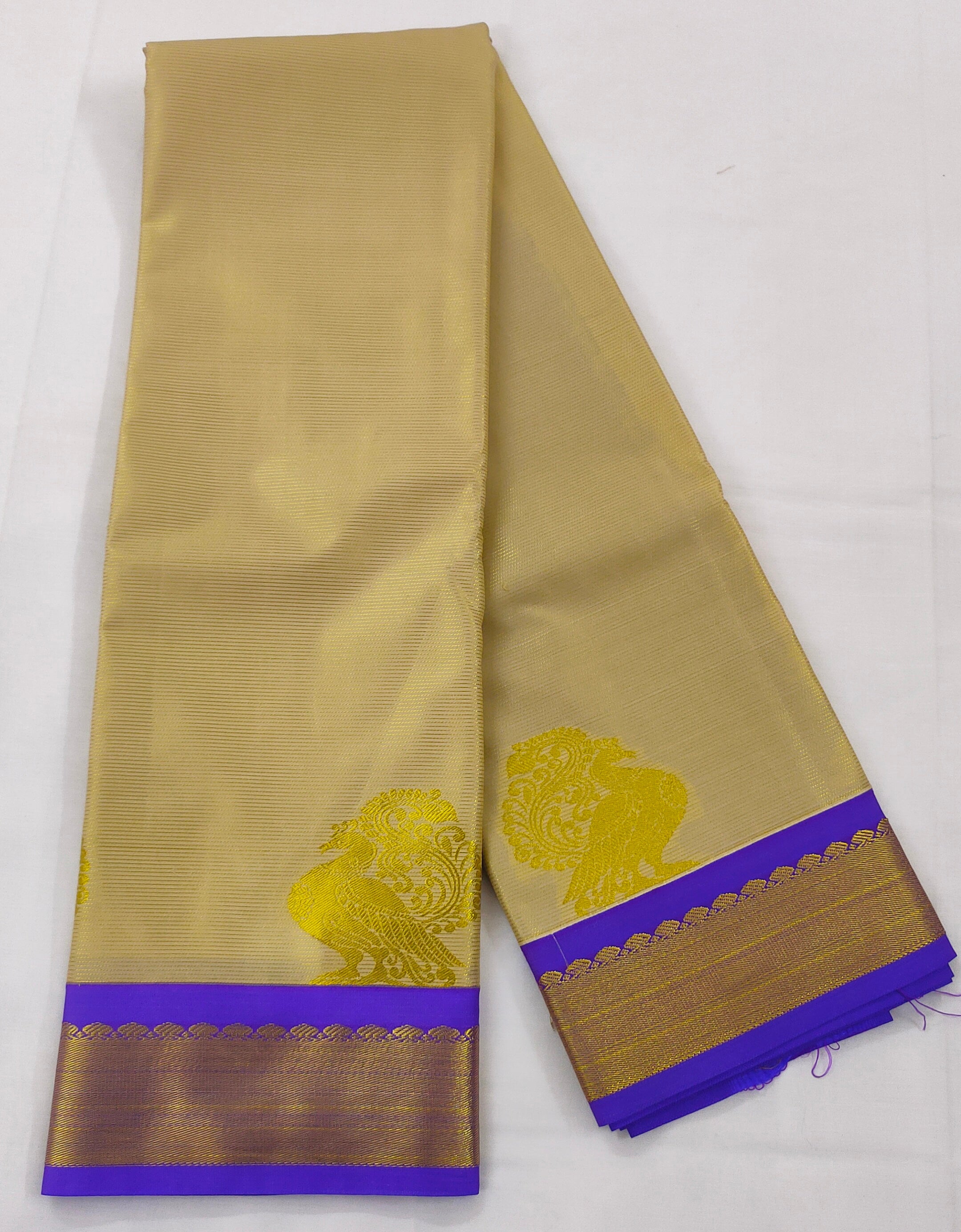Kanchi Vegan Soft Silk Saree with Contrast Blouse and Rich Jari Pallu