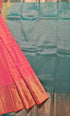 Kanchi Vegan Silk Saree With Contrast Blouse and Rich Jari Pallu