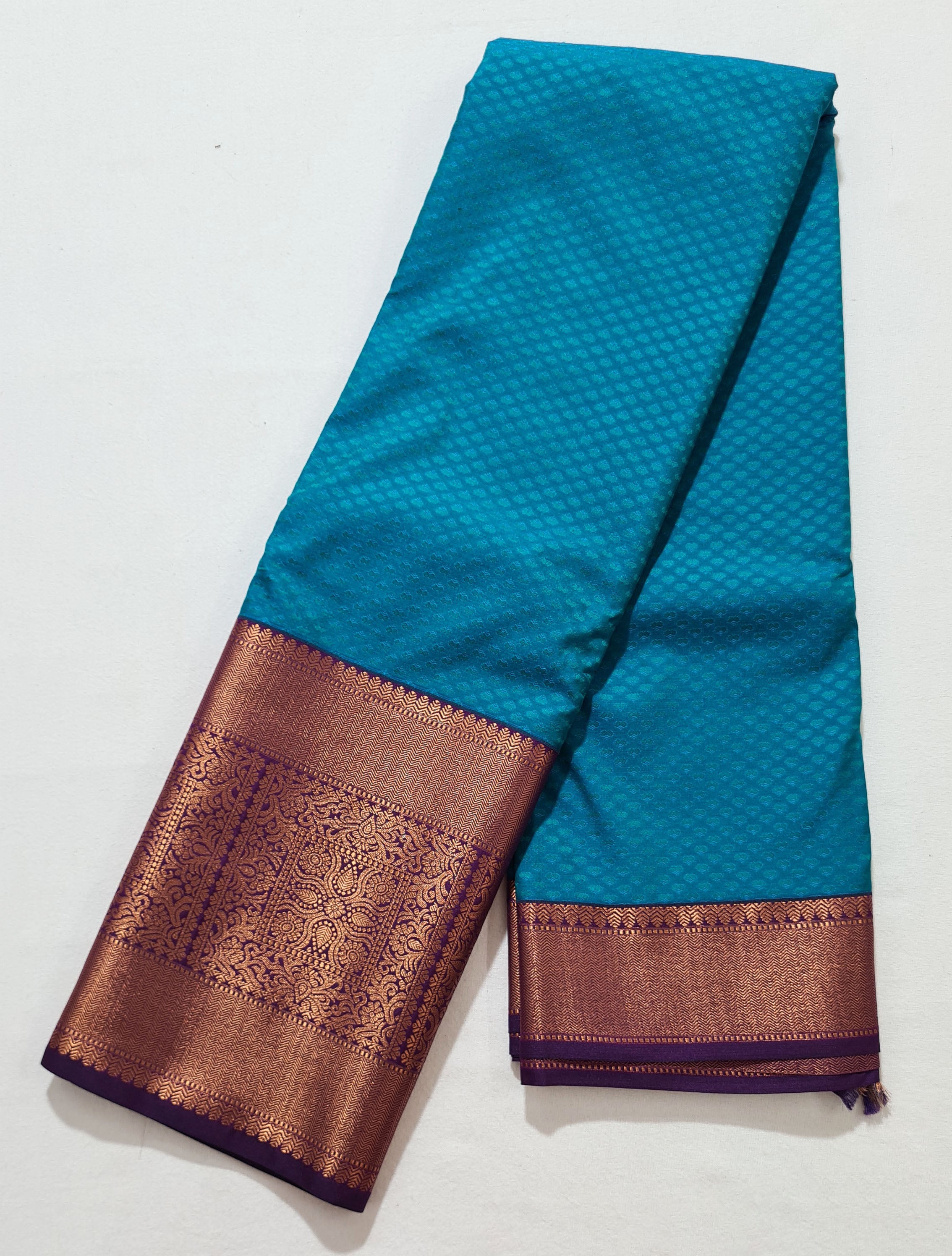 Kanchi Vegan Silk Saree With Contrast Blouse and Rich Jari Pallu