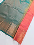 Kanchi Vegan Silk Saree With Contrast Blouse and Rich Jari Pallu