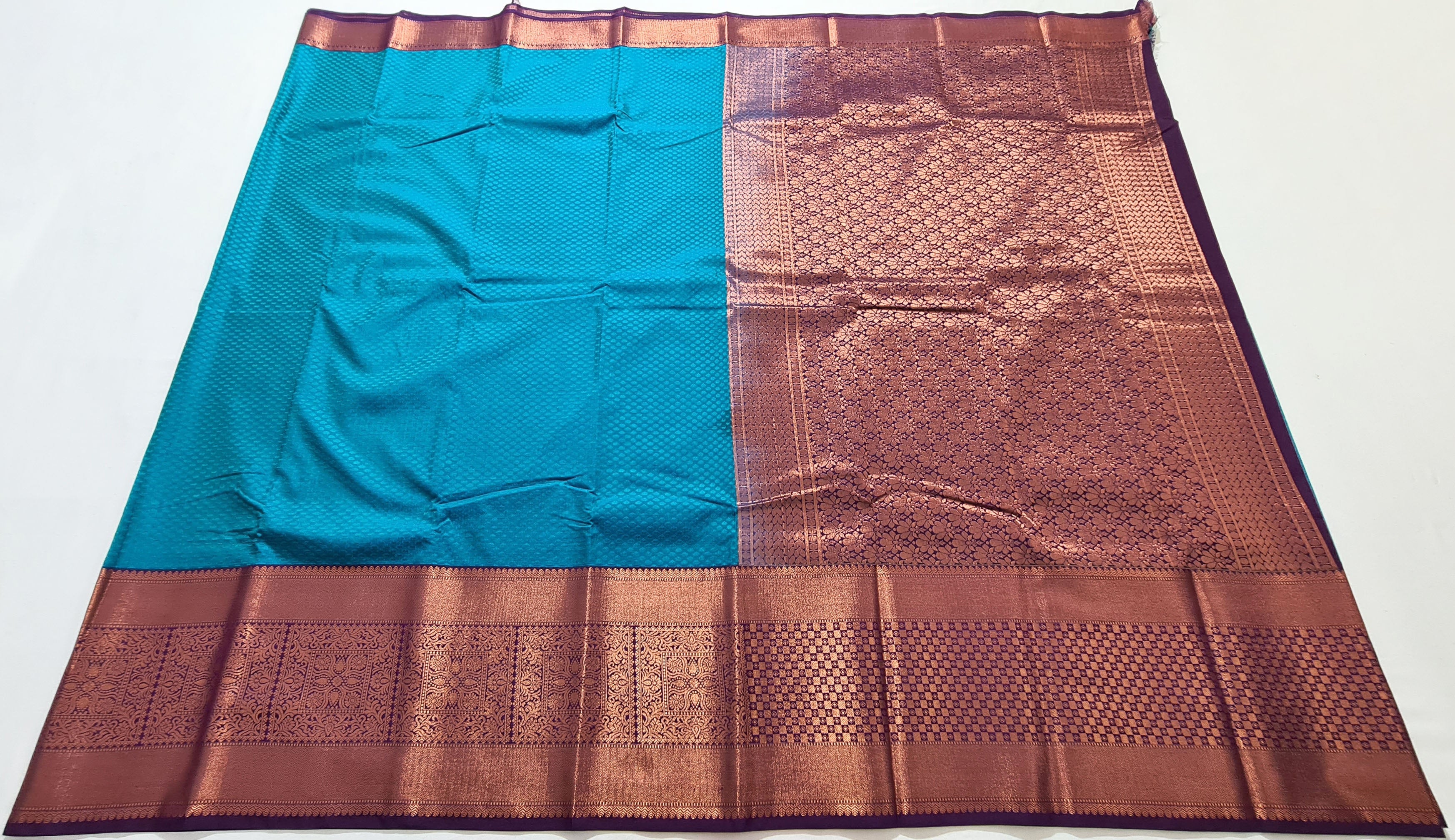 Kanchi Vegan Silk Saree With Contrast Blouse and Rich Jari Pallu