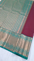 Kanchi Vegan Silk Saree with Contrast Blouse and Rich Jari Pallu
