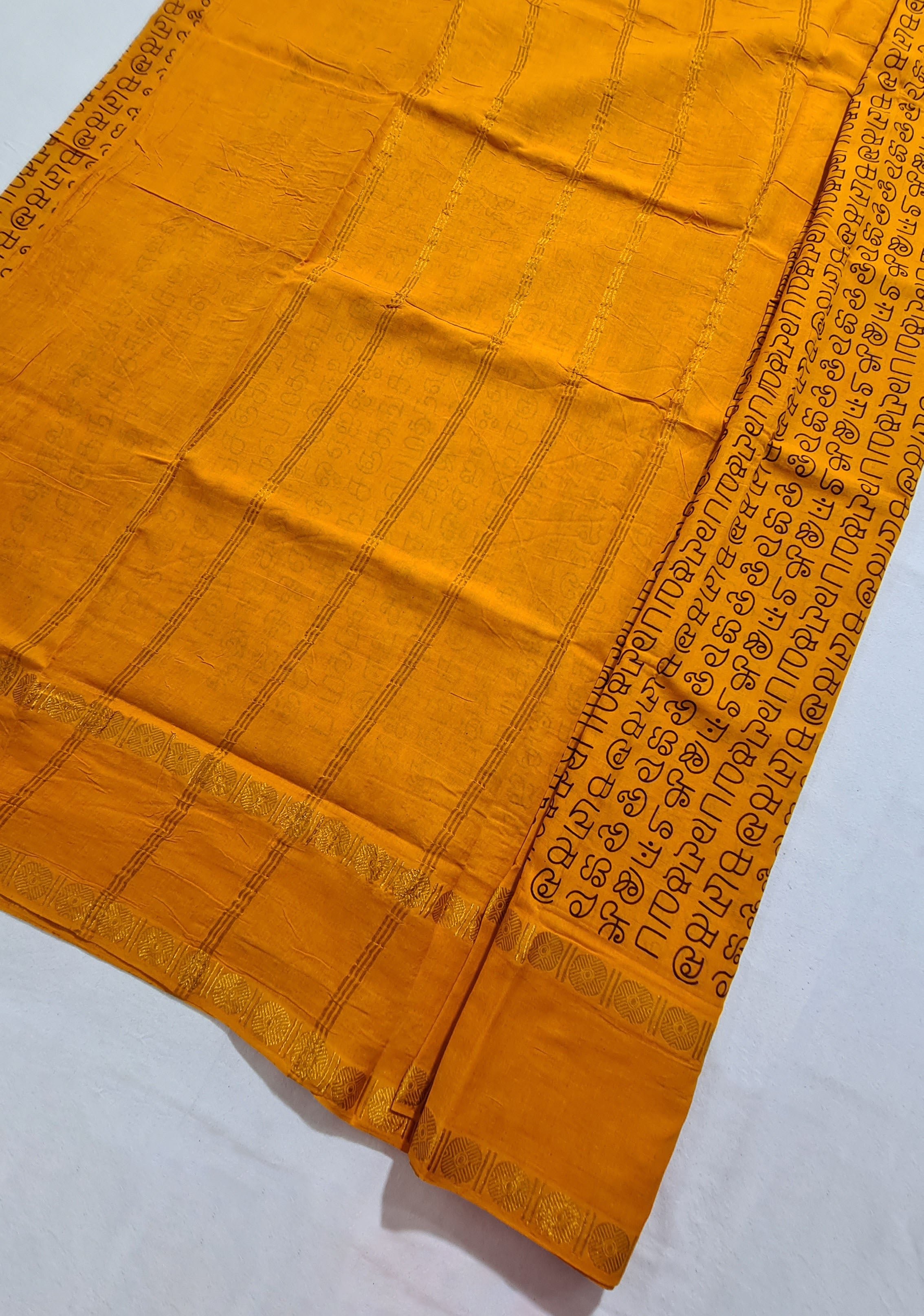 Madurai Pure Cotton Tamil Font Saree