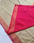 Kanchi Vegan Silk Saree With Contrast Blouse and Rich Jari Pallu