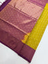 Kanchi Vegan Silk Saree With Contrast Blouse and Rich Jari Pallu