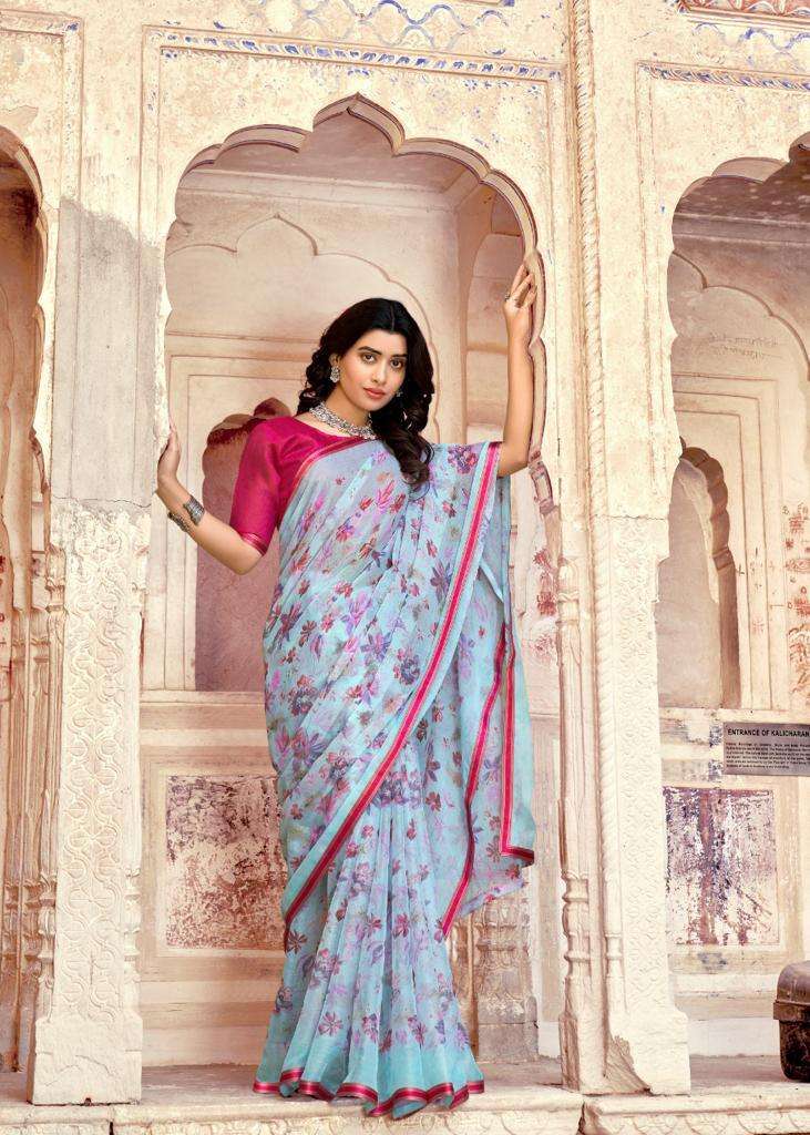 LT Sarees Presents Innayat Chinon Printed Sarees Collection