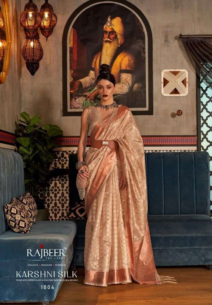 Rajbeer Presents Karshni Silk Handloom Weaving Designer Sarees Collection