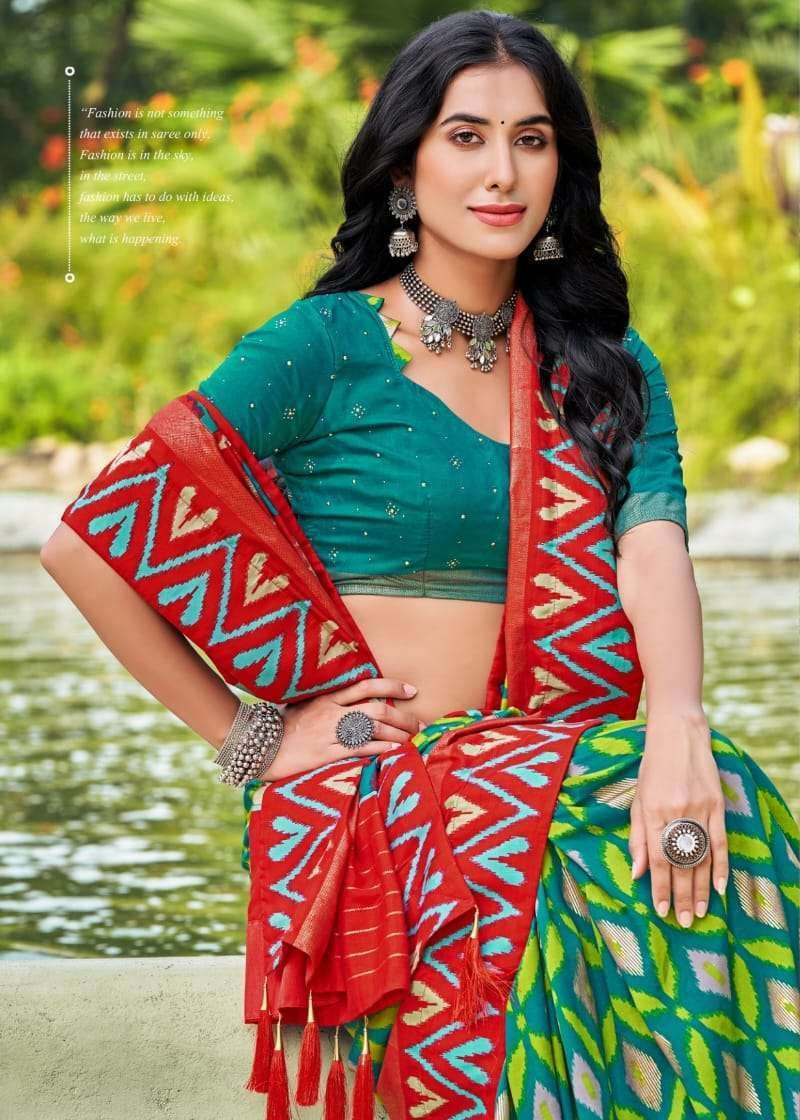 Shubh Shree Presents Sravanam Velvet Tusser Silk Sarees collection