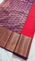 Kanchi Vegan Silk Saree with Contrast Blouse and Rich Jari Pallu
