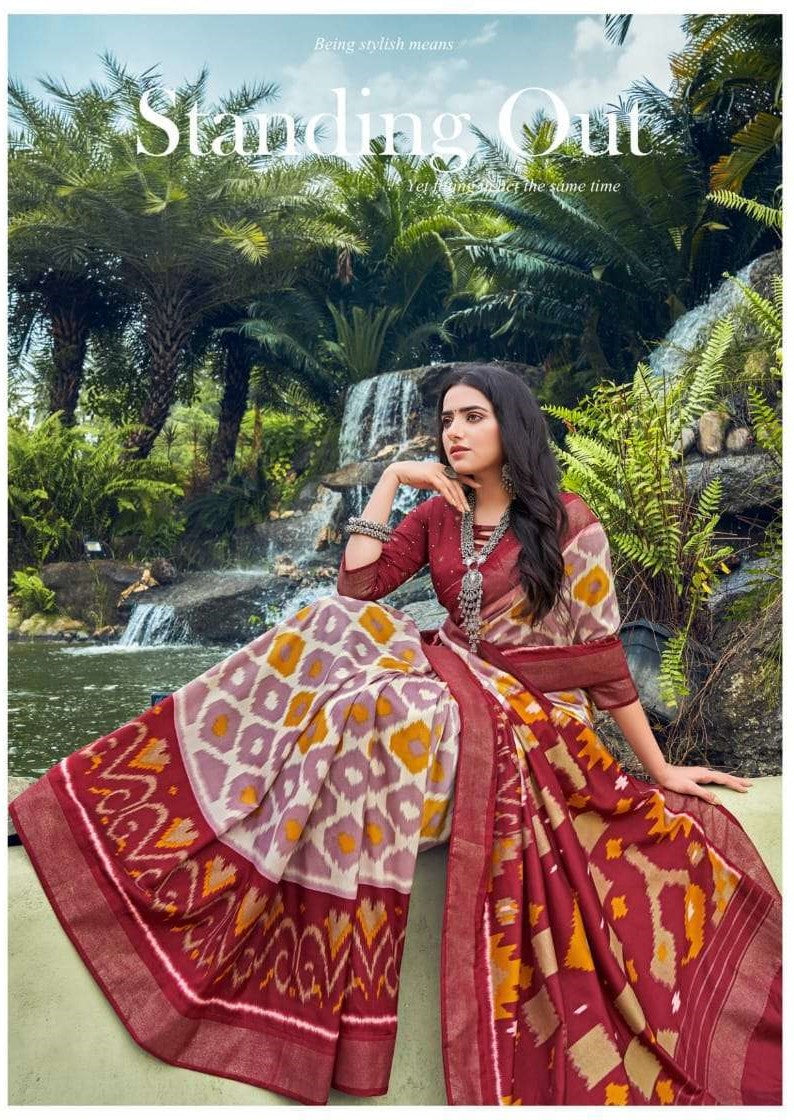 Shubh Shree Presents Sravanam Velvet Tusser Silk Sarees collection
