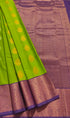 Kanchi Vegan Silk Saree With Contrast Blouse and Rich Jari Pallu
