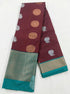 Kanchi Vegan Silk Saree With Contrast Blouse and Rich Jari Pallu