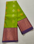 Kanchi Vegan Silk Saree With Contrast Blouse and Rich Jari Pallu