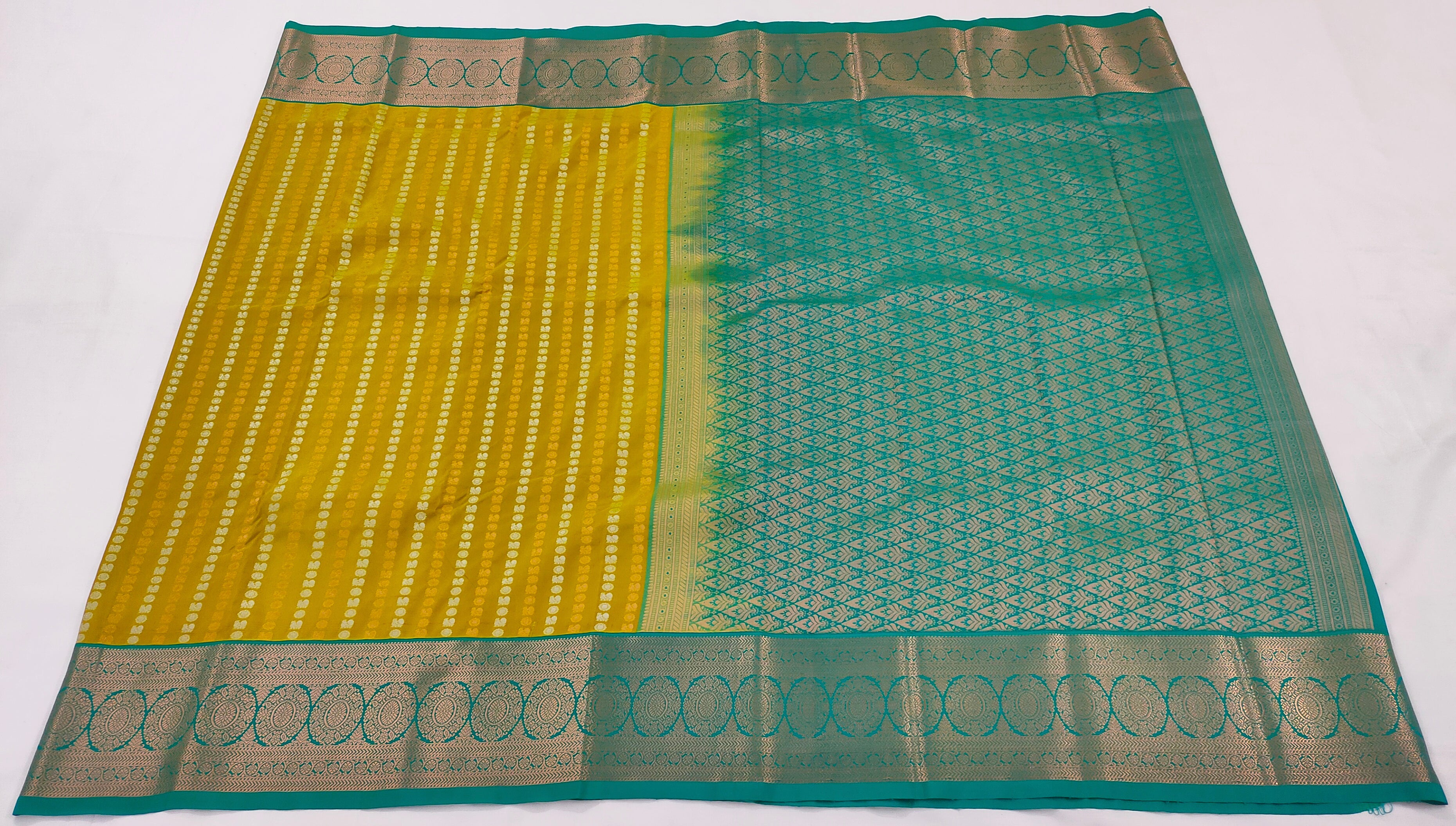 Kanchi Vegan Silk Saree with Contrast Blouse and Rich Jari Pallu