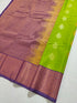 Kanchi Vegan Silk Saree With Contrast Blouse and Rich Jari Pallu