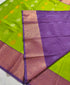 Kanchi Vegan Silk Saree With Contrast Blouse and Rich Jari Pallu
