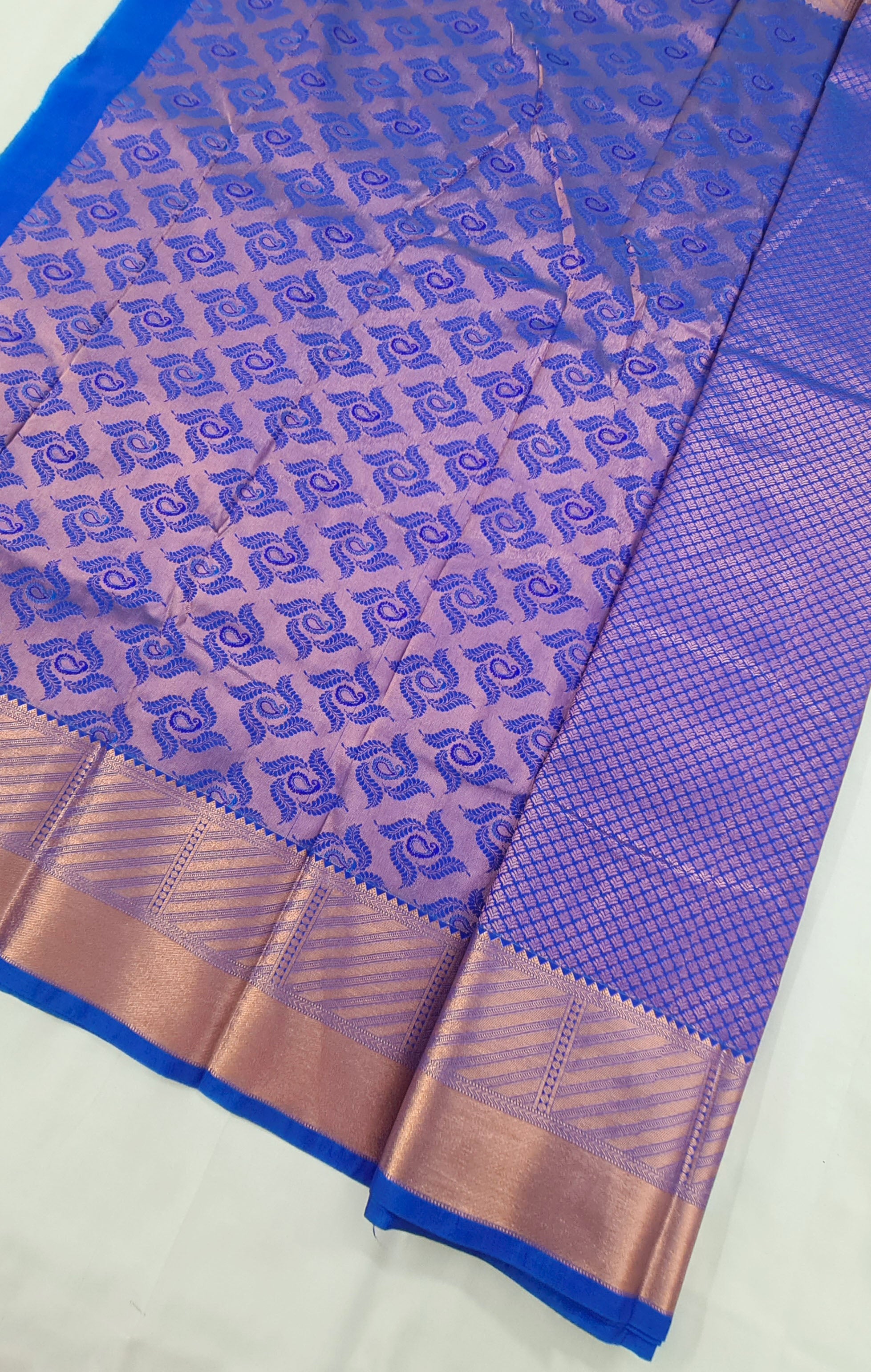 Kanchi Vegan Silk Saree With Contrast Blouse and Rich Jari Pallu