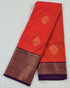 Kanchi Vegan Silk Saree With Contrast Blouse and Rich Jari Pallu