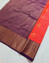 Kanchi Vegan Silk Saree With Contrast Blouse and Rich Jari Pallu