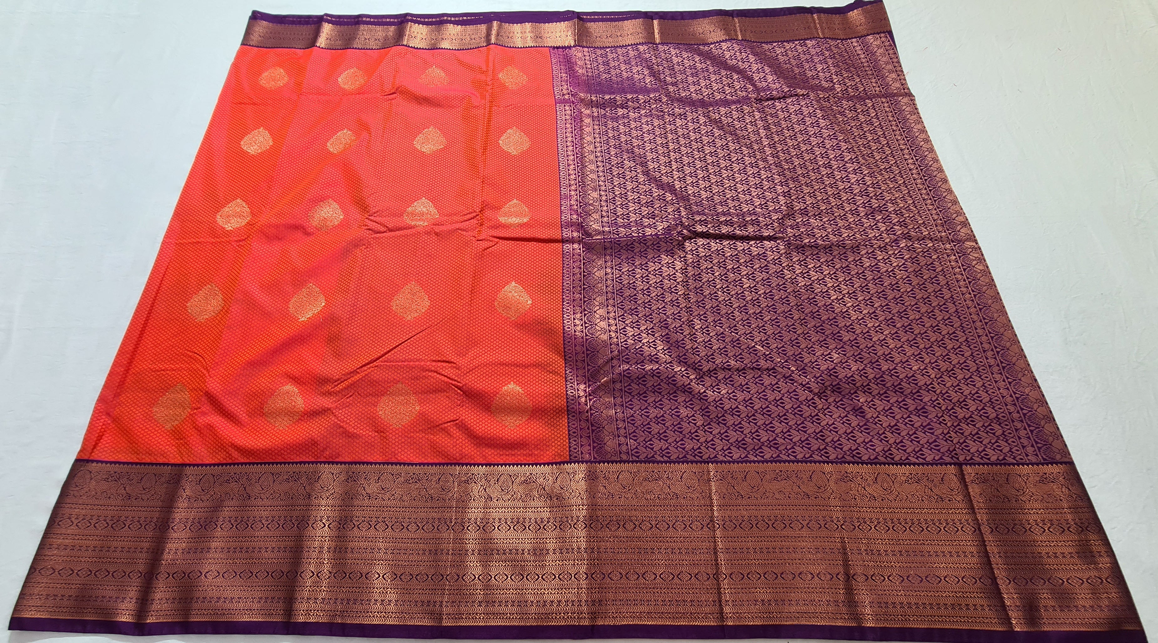 Kanchi Vegan Silk Saree With Contrast Blouse and Rich Jari Pallu
