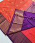 Kanchi Vegan Silk Saree With Contrast Blouse and Rich Jari Pallu