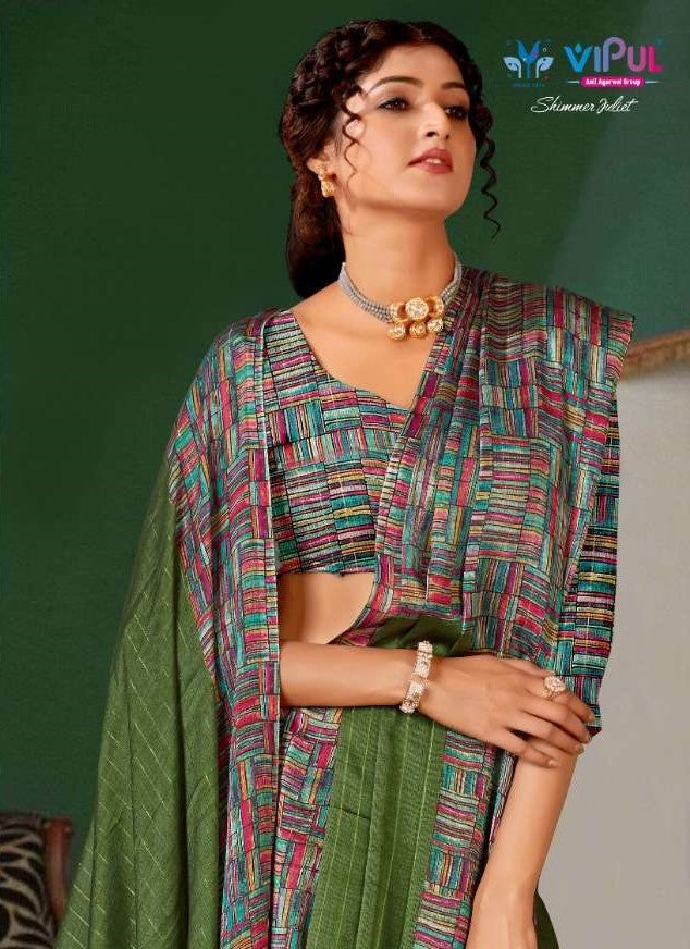 Vipul Presents Shimmer Juliet Chiffon Printed Sarees Collection