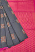 Kanchi Vegan Silk Saree With Contrast Blouse and Rich Jari Pallu
