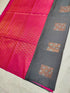 Kanchi Vegan Silk Saree With Contrast Blouse and Rich Jari Pallu