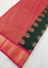 Kanchi Vegan Silk Saree With Contrast Blouse and Rich Jari Pallu