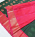 Kanchi Vegan Silk Saree With Contrast Blouse and Rich Jari Pallu