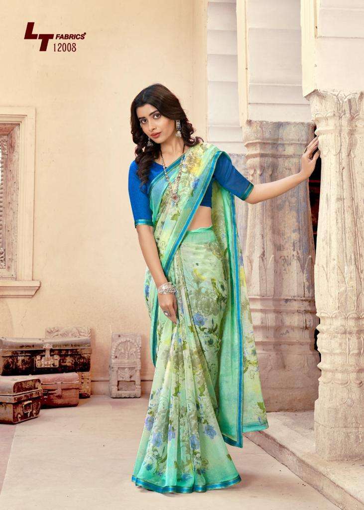 LT Sarees Presents Innayat Chinon Printed Sarees Collection
