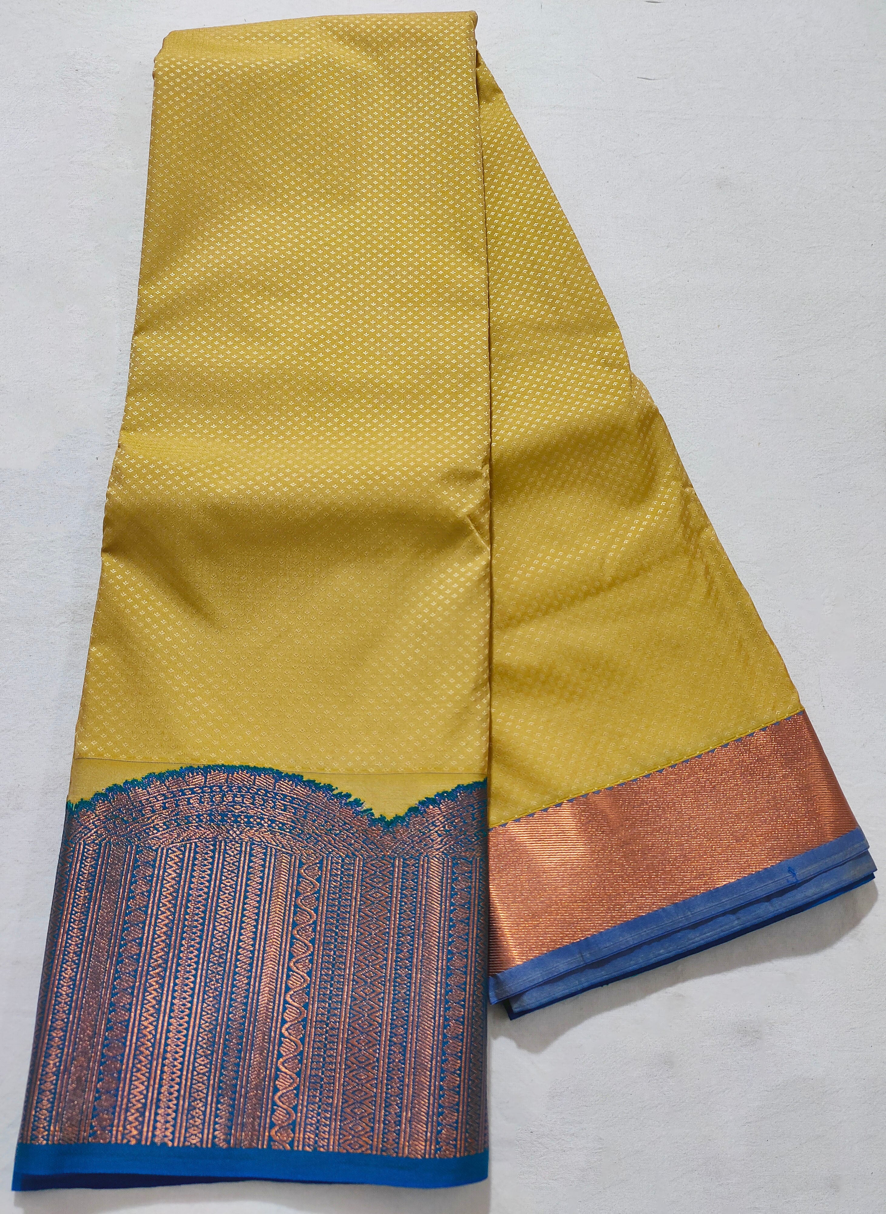 Kanchi Vegan Silk Saree With Contrast Blouse and Rich Jari Pallu