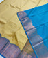 Kanchi Vegan Silk Saree With Contrast Blouse and Rich Jari Pallu