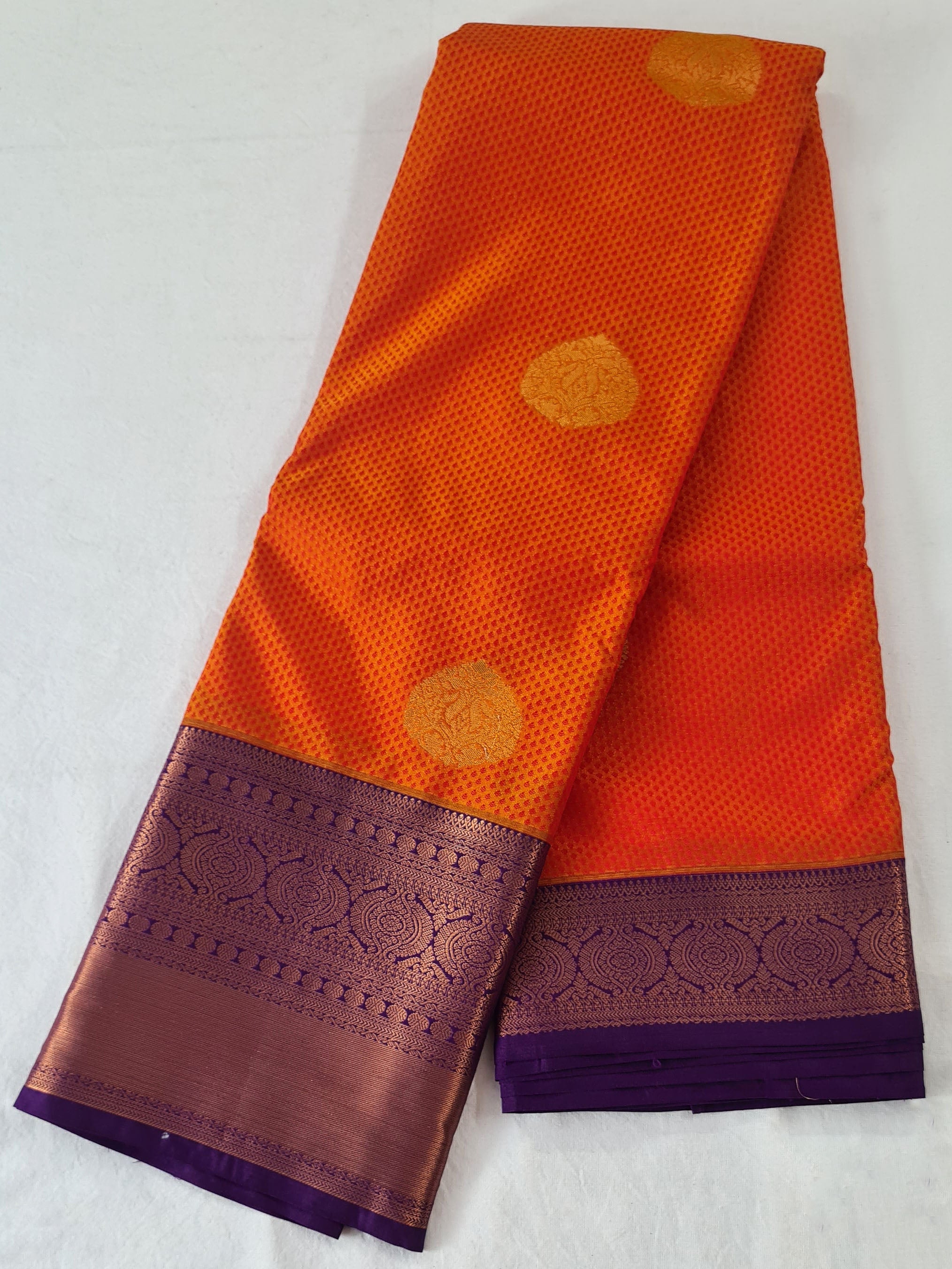 Kanchi Vegan Silk Saree With Contrast Blouse and Rich Jari Pallu